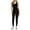 Black, variant on SRZYMJ Women's Plus Size Sleeveless V Neck Bodysuit Jumpsuit Activewear Slim Fit Sports Outfit for Stylish Comfort