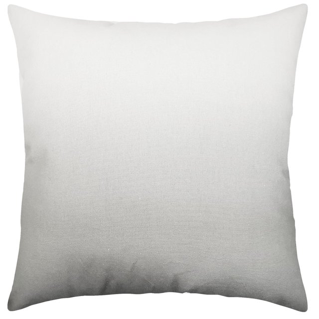 Square hometrends decorative pillow featuring a white to gray ombre fabric design.