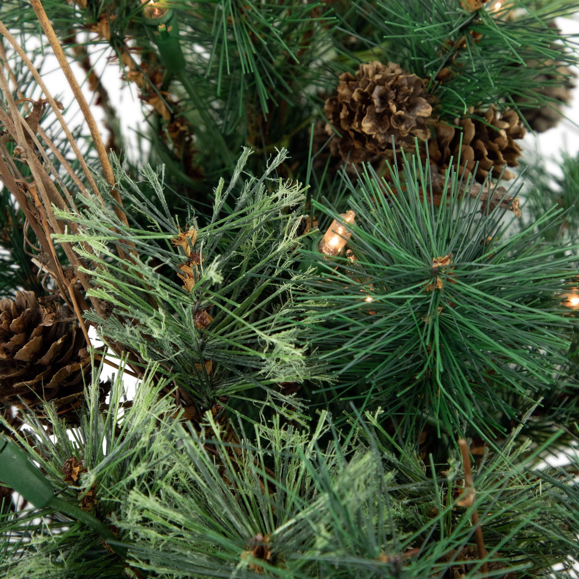 2' x 18" Pre-Lit Country Mixed Pine Artificial Christmas Wall or Door Tree - Clear Lights