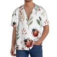 thumbnail image 1 of Balery Watercolor Ladybug Camisa Casual de Manga Corta con Botones para Hombre, Texturizada, Estilo Cubano, para Playa, Verano-XX-Large, 1 of 5