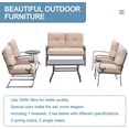 thumbnail image 6 of SOLAURA 7-Piece Patio Furniture Outdoor Metal Conversation Set (2 Spring Chairs, 2 Patio Chairs, Loveseat with Coffee Table and Side Table) - Brown, 6 of 7