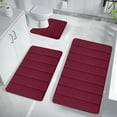 thumbnail image 4 of 3-Piece Foam Bath Mat Set | Ultra Soft & Absorbent Bathroom Rugs | Non-Slip Rubber Backing | Machine Washable | Includes Toilet Mat & 2 Floor Mats | Modern Home Decor, 4 of 7