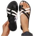 thumbnail image 4 of Womens Slide Sandals Slip On Crisscross Strap Comfortable Casual Lightweight for Everyday Walking Black,Size 9, 4 of 9