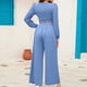 thumbnail image 5 of Conjunto de 2 piezas a juego para mujer elegante top y pantalones de pierna recta traje de chándal de otoño, 5 of 9