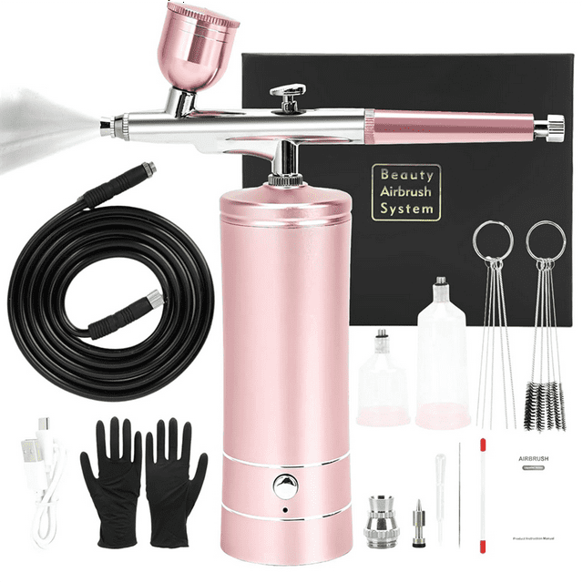 Upgraded Airbrush Set with Air Compressor Cordless Automatic Airbrush Set Handheld Rechargeable AirBrush for Makeup C