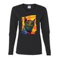 thumbnail image 2 of Cute Colorful Rainbow Doberman Dog Dog Lover Womens Graphic Long Sleeve T-Shirt, Black, Small, 2 of 3