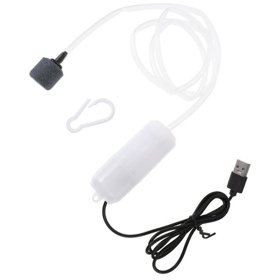 USB Oxygen Pump Air Filter Rechargeable Mini Small Aquarium White Copper