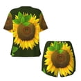 thumbnail image 5 of Naloa Sunflower3 Women's Short-Sleeved Pajama Set, Loungewear, Summer pajamas, Breathable Cozy - Large, 5 of 9