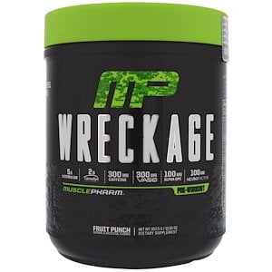 MusclePharm, Wreckage Pre-Workout, Fruit Punch, 12.61 oz (357.5 g) (Pack of