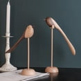thumbnail image 4 of Nordic Wood Carving Lovebirds Figurine, Decorative Wooden Bird Statue with Stand, Living Room TV Cabinet & Sideboard Decor, High Wooden Animal Figurines, 4 of 9