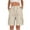 Beige, variant on BXINGOHAI Bermuda Shorts for Women Summer Cargo Shorts with Pockets Outdoor Drawstring Knee Length Hiking Short Beige L