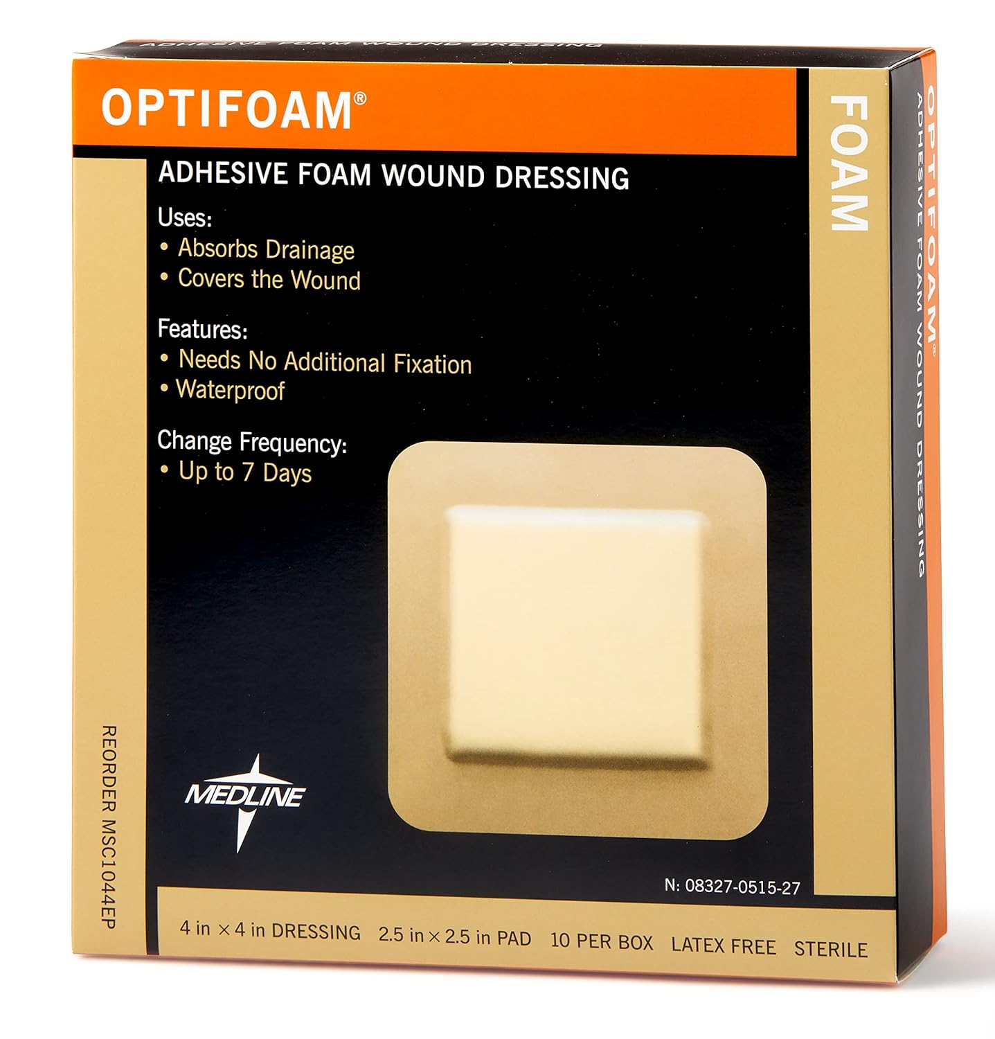 Optifoam Adhesive Foam Wound Dressings Pads, 10 Ea..