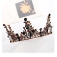 thumbnail image 3 of Corona vintage barroca Diamante de imitación negro Reina Tiara Traje de fiesta de bodas Prom oso de fresa Electrónica, 3 of 3