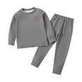 thumbnail image 3 of Swuxness Toddler Fleece Sets, Kids Fall Long Sets, Flower Boys and Girls Seamless Thermal Underwear Set Double-sided Brushed Fall Clothes and Pants German Velvet Gray, 12 Years, 3 of 5