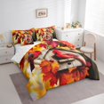 thumbnail image 3 of Manfei Autumn Fall Maples 7 Pieces Bedding Comforter Set,Christmas Cardinals Full Bedding Set,Merry Xmas Fitted Sheet Flat Sheet For Kids,Luxury Bedroom Decor Reversible, 3 of 8
