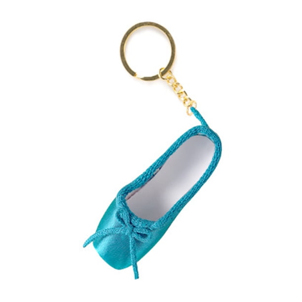Llavero de zapatilla de ballet de satén hecho a mano, mini colgante de zapatilla de punta con llavero, abalorio para bolso para amantes del ballet, regalo para bailarines de ballet.