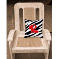 thumbnail image 2 of Carolines Treasures CJ1024-RPW1414 Monogram Initial R Zebra Red Decorative Fabric Pillow, 2 of 4