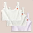 thumbnail image 3 of WMTBSRSW Soft Cotton Training Bras for Teens Girls Seamless Light Bralette Cute Grahpic U Neck Sports Crop Tank Tops for Age 7-12 Years 3 Pack, 3 of 9