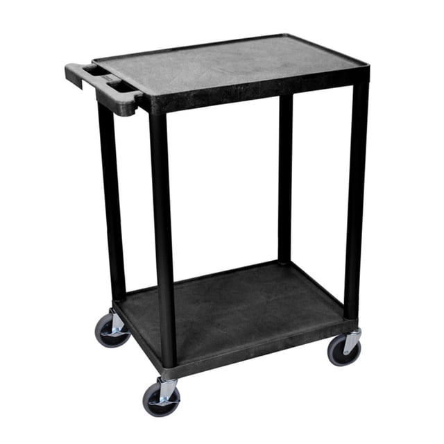 Carrito utilitario Luxor multiusos con 2 estantes, negro