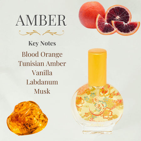 Amber Organic Mini Perfume Spray by Sage- 1/2 oz, Vegan & Cruelty-Free, Earthy Scent, Amber, Blood Orange, Musk
