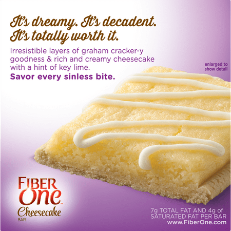 Fiber One Cheesecake Bar, Key Lime, Dessert Bar, 5 Fiber Bars, 6.75 oz