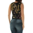 thumbnail image 2 of RACHEL ROY Womens Yellow Floral Sleeveless V Neck Crop Top S, 2 of 2