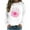 White, variant on WREESH Women's Pink Ribbon Sweatshirt Floral Graphic Long Sleeve Breast Cancer Awareness Top Black
