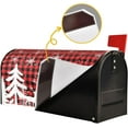 thumbnail image 5 of Christmas Tree Deer Buffalo Plaid Mailbox Cover Magnetic Mailboxes Wraps Letter Post Box Cover Decorative Large Oversize 21x25 in Garden Yard Decor, 5 of 6