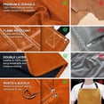 thumbnail image 2 of Leather Work Apron 24" X 36", ARCCAPTAIN Heat Flame Resistant Cowhide Blacksmith Aprons with 6 Tool Pockets for Welders Men Women, Adjustable M to XXXL-Brown, 2 of 8