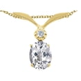 thumbnail image 2 of Tommaso Design� Oval 7x5 mm Genuine White Topaz Pendant Necklace, 2 of 9
