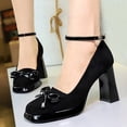 thumbnail image 4 of Women's Pumps High Heel 9CM Ankle Strap Platform Fashion Bowknot Shoes, 4 of 5