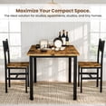thumbnail image 5 of MOOSENG Small Wooden Dining Table Set for 2, Industrial Sturdy Dinette, Space-Saving Kitchen Table Set for Apartment, Living Room, 5 of 9