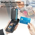 thumbnail image 3 of Decase Wallet Case for iPhone 11 (6.1 inch), Premium PU Leather Zipper Flip Folio Wallet RFID Blocking Magnetic Closure Built-in Kickstand Protective Case, Black, 3 of 8