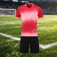 thumbnail image 4 of Qingpeng Kids Sports Training Short Sleeve V Neck Printed Top Elastic Waist Shorts Soccer Football Uniform Matching Outfit Set for Kids, 4 of 6
