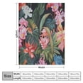 thumbnail image 4 of JRXY  Tropical Floral Pattern Throw Blanket Palm Leaves Orchid Hawaiian Hibiscus Cosy Throw Blanket for Bedroom Sofa Couch Car Deck Chair Soft Flannel White, 4 of 6