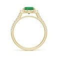 thumbnail image 2 of ANGARA Natural Prong-Set Oval 1.5 ct Emerald Halo Ring with Diamonds in 14K Yellow Gold for Women (Size-9x7mm) | May Birthstone, Birthday, Anniversary, Jewelry Gift for Women | Natural Emerald Ring, 2 of 8