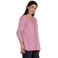 thumbnail image 3 of Moomaya Plain Cotton Tunic Kurti For Women Schiffli Embroidered Summer Top, 3 of 8