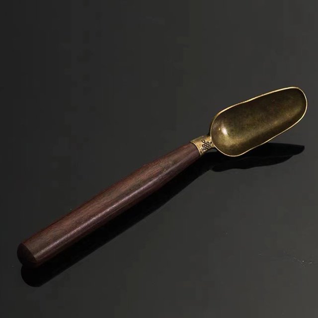 Cuchara De Té Retro Pala de té creativa con mango largo, cucharadita de ébano Vintage, accesorios exquisitos para el té