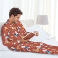 thumbnail image 6 of Picia Cute Poodle Dog Pattern Men’s Long-Sleeve Sleepwear Set - Soft 2-Piece Loungewear with Pockets, Comfy PJs for Relaxing Nights-Large, 6 of 7