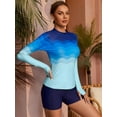 thumbnail image 3 of Charmo Women's Long Sleeve Rash Guard Sun Protection Swim Shirt Quick Dry Printed Shirts with Thumb Holes, 3 of 7