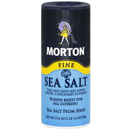 Morton Sea Salt Fine Sea Salt, 17.5 oz (Pack of