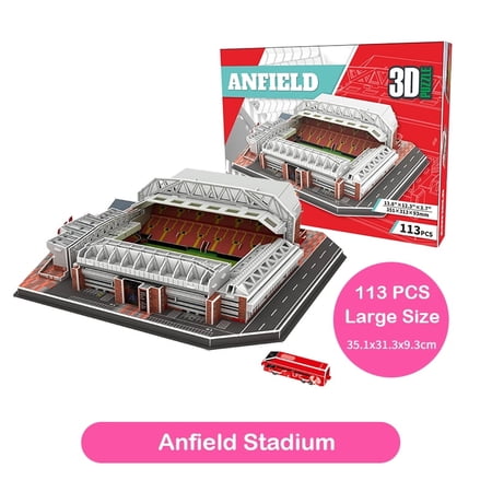 Anfield Stadium 3D Paper Puzzle Model Kit, 113 Pieces Large Soccer Stadium Building Puzzle, DIY Football Arena Craft Gift for Teens, Adults, Sports Fans and Collectors