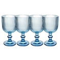 thumbnail image 1 of Set de 4 Copas de Vidrio Top Choice, Con Líneas en Relieve, Color Azul, Capacidad 380 ml con Caja de Regalo, 1 of 3