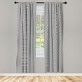 thumbnail image 3 of Ambesonne Geometric Curtains, Rotated Lines, Pair of 28"x95", Grey White, 3 of 5