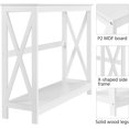 thumbnail image 5 of Wood Entryway Table, Console Table for Entryway, 2-Tier Sofa Table Accent Table w/Storage Shelf for Living Room, Hall, Foyer, White, 5 of 17