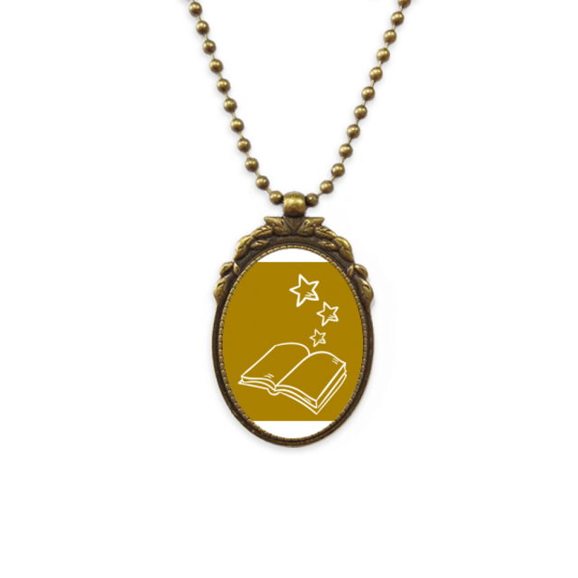 Opening Books Releasing Knowledge Stars Antique Necklace Vintage Bead Pendant Keychain