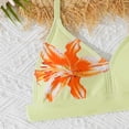 thumbnail image 6 of Girls 3 Piece Swimsuit Set Floral Print Backless Halter Neck Beach Swimwear Cute Bathing Suits for Girls Size 7-16 Years, 6 of 7