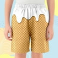 thumbnail image 3 of BloomJoy Big Kid Ice Cream Shorts 2-14T Boy Girl Elastic Waist with Pockets Summer Cool Preppy Ice Cream Baseball Shorts 11-12 Years White Summer Shorts, 3 of 5