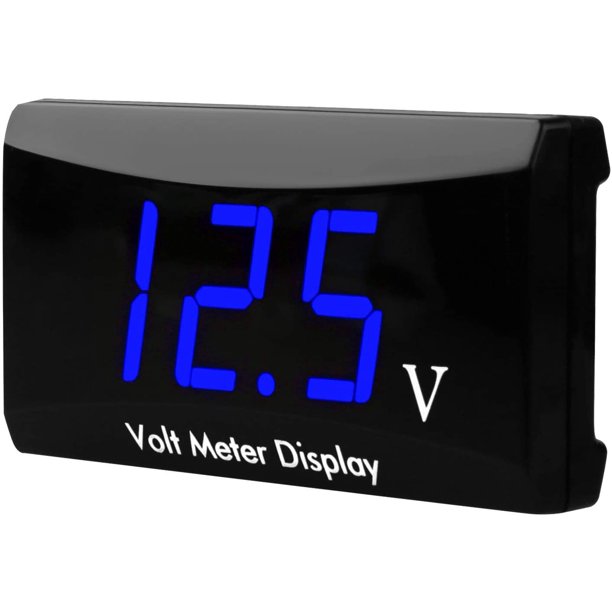DC 12V Car Digital Voltmeter Gauge, Waterproof LED Display Motorcycle