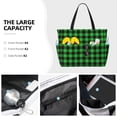 thumbnail image 3 of Fotbe Buffalo Plaid Green Black Bolsa de Viaje para Playa - Resistente al Agua, Bolsa Tote de Gran Capacidad y Ligera con 7 Bolsillos para Mujeres y Hombres, 3 of 7